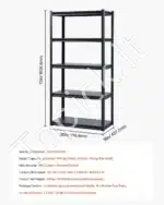 Garažo lentynos / stelažai, 5 pakopos, 91.4x45.7x182.8 cm, 907 kg - Image 7