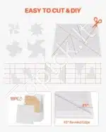 Garso izoliacinės plokštės, 18 vnt. / 30x30x1 cm, baltos - Image 6