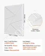 Garso izoliacinės plokštės, 18 vnt. / 30x30x1 cm, baltos - Image 7