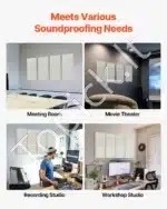 Garso izoliacinės plokštės, 4 vnt. / 60x30x5 cm, beigė spalvos - Image 5