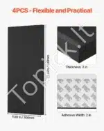 Garso izoliacinės plokštės, 4 vnt. / 60x30x5 cm, juodos - Image 6