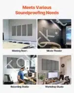 Garso izoliacinės plokštės, 4 vnt. / 60x30x5 cm, pilkos - Image 5