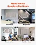 Garso izoliacinės plokštės, 4 vnt.  60x30x5 cm, smėlio spalvos - Image 4