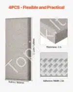 Garso izoliacinės plokštės, 4 vnt.  60x30x5 cm, smėlio spalvos - Image 5