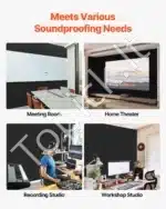 Garso izoliacinės plokštės, 5 vnt. / 120x60x1 cm, juodos - Image 5