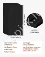 Garso izoliacinės plokštės, 5 vnt. / 120x60x1 cm, juodos - Image 7