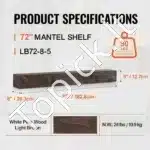 Ilga Plūduriuojanti Židinio Konsolė | Ruda Spalva | Tikra Pušies Mediena | 183.9x20.3x12.7 cm - Image 2