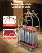 Išskirtinis aukso spalvos viešbučio bagažo vežimėlis, 500 kg, 108 x 64 x 186 cm - Image 2