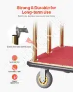 Išskirtinis aukso spalvos viešbučio bagažo vežimėlis, 500 kg, 108 x 64 x 186 cm - Image 3