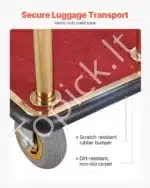 Išskirtinis aukso spalvos viešbučio bagažo vežimėlis, 500 kg, 108 x 64 x 186 cm - Image 5