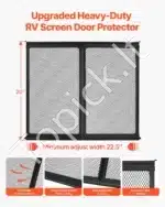 Juodas aliuminio RV durų tinklelis nuo vabzdžių, skirtas naminiams gyvūnams, 571 x 508 mm - Image 2