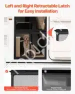 Juodas aliuminio RV durų tinklelis nuo vabzdžių, skirtas naminiams gyvūnams, 571 x 508 mm - Image 4