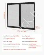 Juodas aliuminio RV durų tinklelis nuo vabzdžių, skirtas naminiams gyvūnams, 622 x 508 mm - Image 7