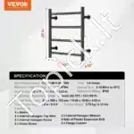 Juodas elektrinis rankšluosčių džiovintuvas, 4 strypai, 500 x 500 mm, nerūdijančio plieno - Image 6