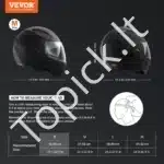 Juodas motociklo šalmas, 55-56 cm (S) - Image 2