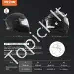 Juodas motociklo šalmas, 55-56 cm (S) - Image 2