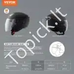 Juodas motociklo šalmas, 57-58 cm (M) - Image 2