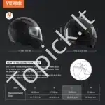 Juodas motociklo šalmas, 59-60 cm (L) - Image 2