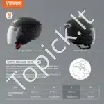 Juodas motociklo šalmas, 59-60 cm (L) - Image 2