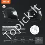 Juodas motociklo šalmas, 61 cm (XL) - Image 2