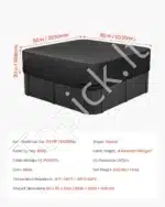 Juodas vandeniui atsparus kubilo uždangalas, pagamintas iš 600D Oksfordo audinio, 2030x2030x508 mm - Image 7