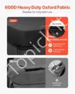 Juodas vandeniui atsparus kubilo uždangalas, pagamintas iš 600D Oksfordo audinio, 2030x2030x508 mm - Image 3