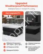 Juodas vandeniui atsparus kubilo uždangalas, pagamintas iš 600D Oksfordo audinio, 2030x2030x508 mm - Image 4