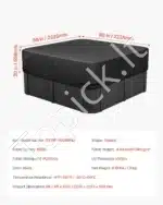 Juodas vandeniui atsparus kubilo uždangalas, pagamintas iš 600D Oksfordo audinio, 2235x2235x508 mm - Image 7