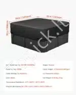 Juodas vandeniui atsparus kubilo uždangalas, pagamintas iš 600D Oksfordo audinio, 2413x2413x508 mm - Image 7