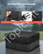 Juodas vandeniui atsparus kubilo uždangalas, pagamintas iš 600D Oksfordo audinio, 2413x2413x508 mm - Image 5