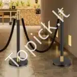 Juodi atitvarų stulpeliai su juodomis virvėmis, 6 vnt. / 1.5 m - Image 8