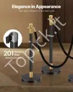 Juodi atitvarų stulpeliai su juodomis virvėmis, 6 vnt. / 1.5 m - Image 2