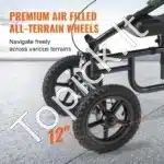 Kelio paspirtukas / vaikštynė reabilitacijai, su 30 cm ratukais ir dvigubais stabdžiais, reguliuojamas aukštis, juoda, aliuminio lydinys, atlaiko iki 160 kg - Image 3