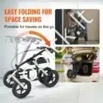 Kelio paspirtukas / vaikštynė reabilitacijai, su 30 cm ratukais ir dvigubais stabdžiais, reguliuojamas aukštis, juoda, aliuminio lydinys, atlaiko iki 160 kg - Image 5