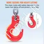 Keturių lynų G80 pakėlimo grandinė su kabliu, 8 mm x 150 cm, apkrova iki 5000 kg - Image 5