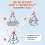 Keturių lynų G80 pakėlimo grandinė su kabliu, 8 mm x 150 cm, apkrova iki 5000 kg - Image 6