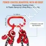 Keturių lynų G80 pakėlimo grandinė su kabliu, 8 mm x 150 cm, apkrova iki 5000 kg - Image 4