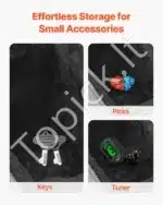 Kieto dėklo akustinės gitaros dėklas, moliūgo formos, 110 cm, juodas, atsparus drėgmei, su rakinama spyna - Image 6