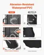 Kieto dėklo elektrinės gitaros dėklas, stačiakampis, 105 cm, juodas, pagamintas iš ABS plastiko, su rakinama spyna - Image 3