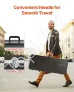 Kieto dėklo elektrinės gitaros dėklas, stačiakampis, 105 cm, juodas, pagamintas iš ABS plastiko, su rakinama spyna - Image 5