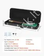 Kieto dėklo elektrinės gitaros dėklas, stačiakampis, 109.5 cm, juodas, atsparus drėgmei, su rankena ir raktu - Image 7