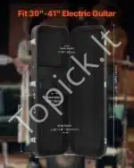 Kieto dėklo elektrinės gitaros dėklas, stačiakampis, 109.5 cm, juodas, atsparus drėgmei, su rankena ir raktu - Image 2