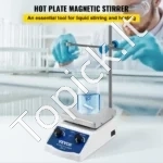 Kompaktiškas Skaitmeninis Magnetinis Maišytuvas Su Kaitinimu (SH-2) – 1 L, 200 °C, 0–2000 Aps.Min., 12 x 12 cm - Image 2