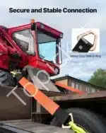 Krovinių tvirtinimo diržai su D-žiedais, 4 vnt.  5x97.5 cm - Image 4