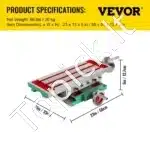 Kryžminis Frezavimo/Koordinatinis Stalas 450x170 mm, Ketus/Pilka - Image 7