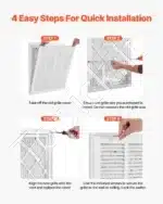 Kvadratinės Ventiliacijos Grotelės su Lamelėmis ir Filtru (57,5x57,5x4 cm) | Plieninės Baltos Grotelės Angai 50,5x50,5 cm - Image 5