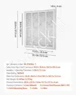 Kvadratinės Ventiliacijos Grotelės su Lamelėmis ir Filtru (57,5x57,5x4 cm) | Plieninės Baltos Grotelės Angai 50,5x50,5 cm - Image 7