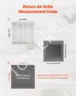 Kvadratinės Ventiliacijos Grotelės su Lamelėmis ir Filtru (57,5x57,5x4 cm) | Plieninės Baltos Grotelės Angai 50,5x50,5 cm - Image 2