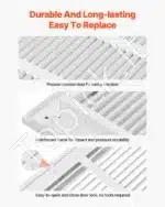 Kvadratinės Ventiliacijos Grotelės su Lamelėmis ir Filtru (57,5x57,5x4 cm) | Plieninės Baltos Grotelės Angai 50,5x50,5 cm - Image 4