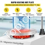 Laboratorinė Magnetinė Maišyklė Su Kaitinimo Plokšte – 1 L, 0–1600 Aps./Min., Ø 12 cm - Image 3